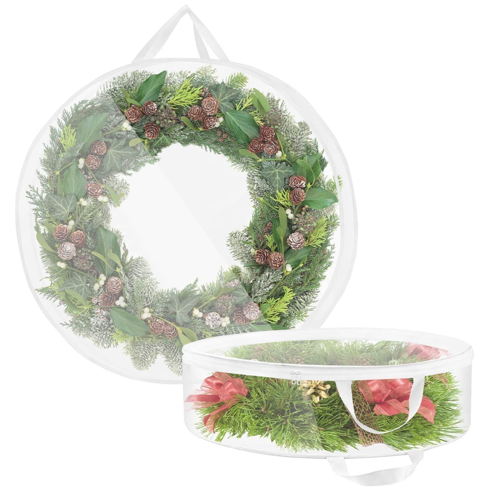 Wreath Storage Bags Durable Christmas Wreath Storage Container for Festival 30inches