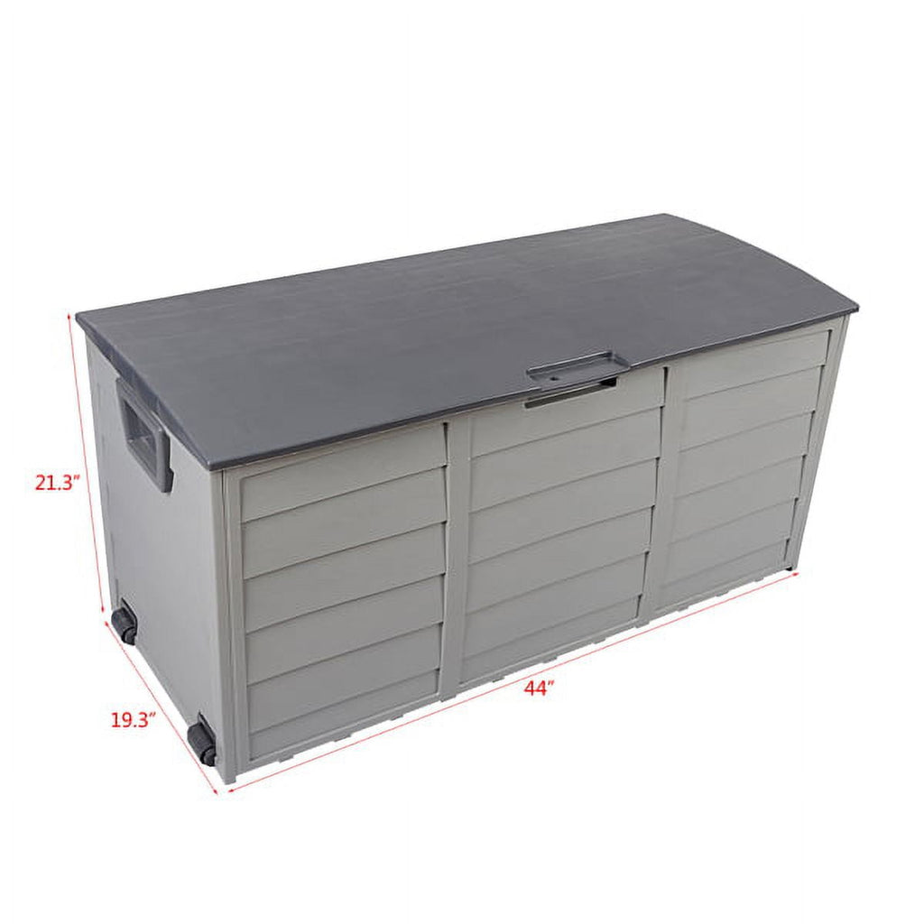 Deck Box 76 Gallon, Outdoor Storage Box Waterproof with Wheels for Patio Cushion & Pillows, Garden Supplies, Pet Stuff and Pool Accessories