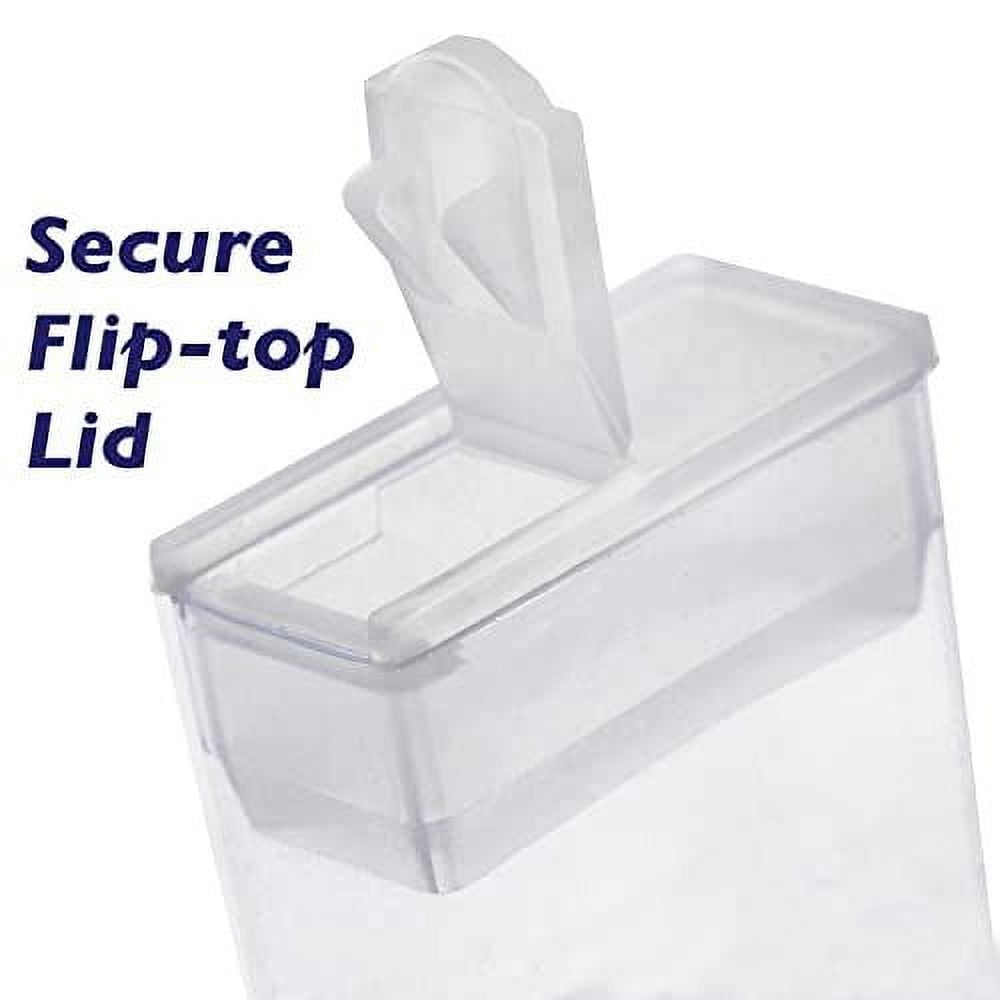 The Beadsmith Clear Plastic Boxes - Rectangle with a Flip Top Cap - 7/16” x 1” x 1-7/8” - Use for Beads, Bath Salts, Wedding & Party Favors, Home or Office Storage - Bag of 100