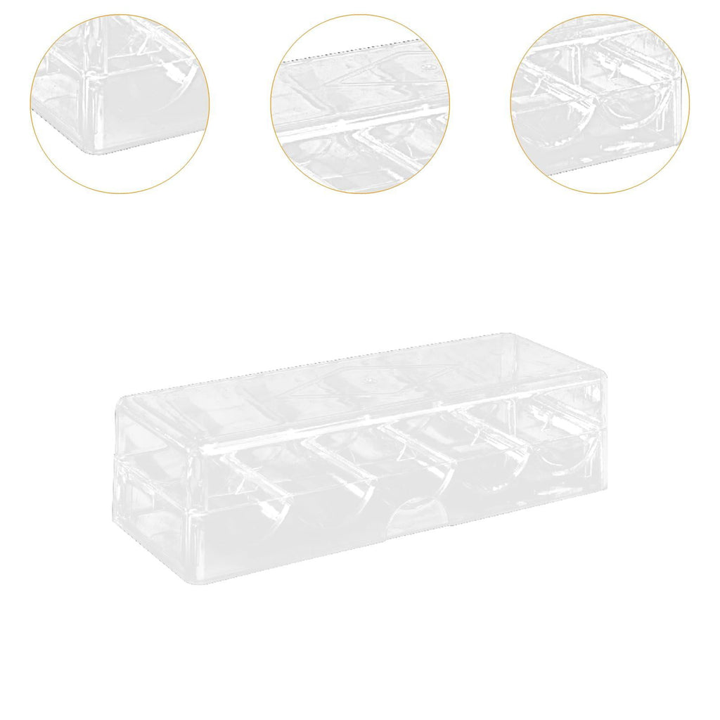 LeeQinersw Acrylic Chip Case 5 Grids Storage Container for Parties Travel Tabletop Game