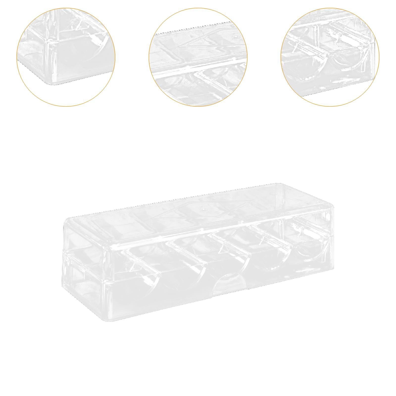 LeeQinersw Acrylic Chip Case 5 Grids Storage Container for Parties Travel Tabletop Game