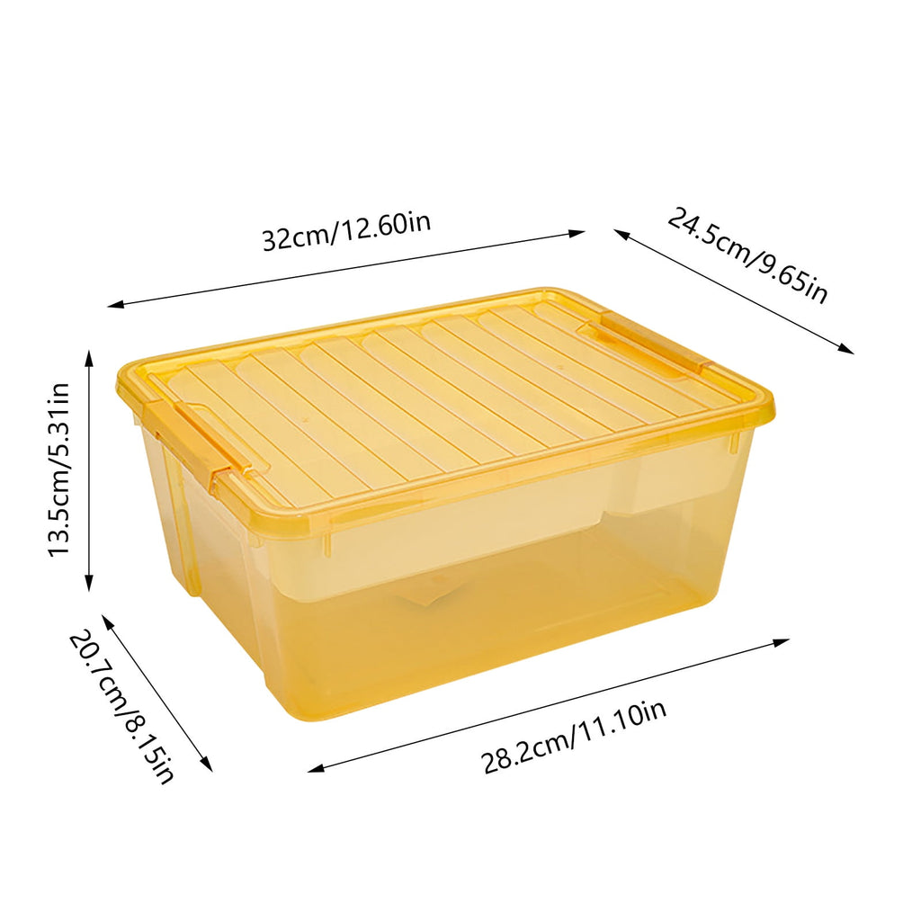 SIguan, Storage Box with Remove Tray Craft,Storage Containers with Lids, Thickened Organizer for Bead,Tool,Sewing Yellow 11.1*8.15*5.31''