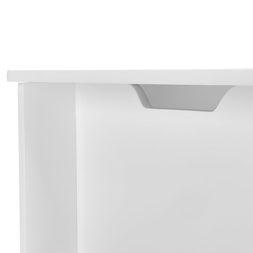 RiverRidge Kids Toy Box Playroom Storage Chest Organizer with Side Bookracks - White