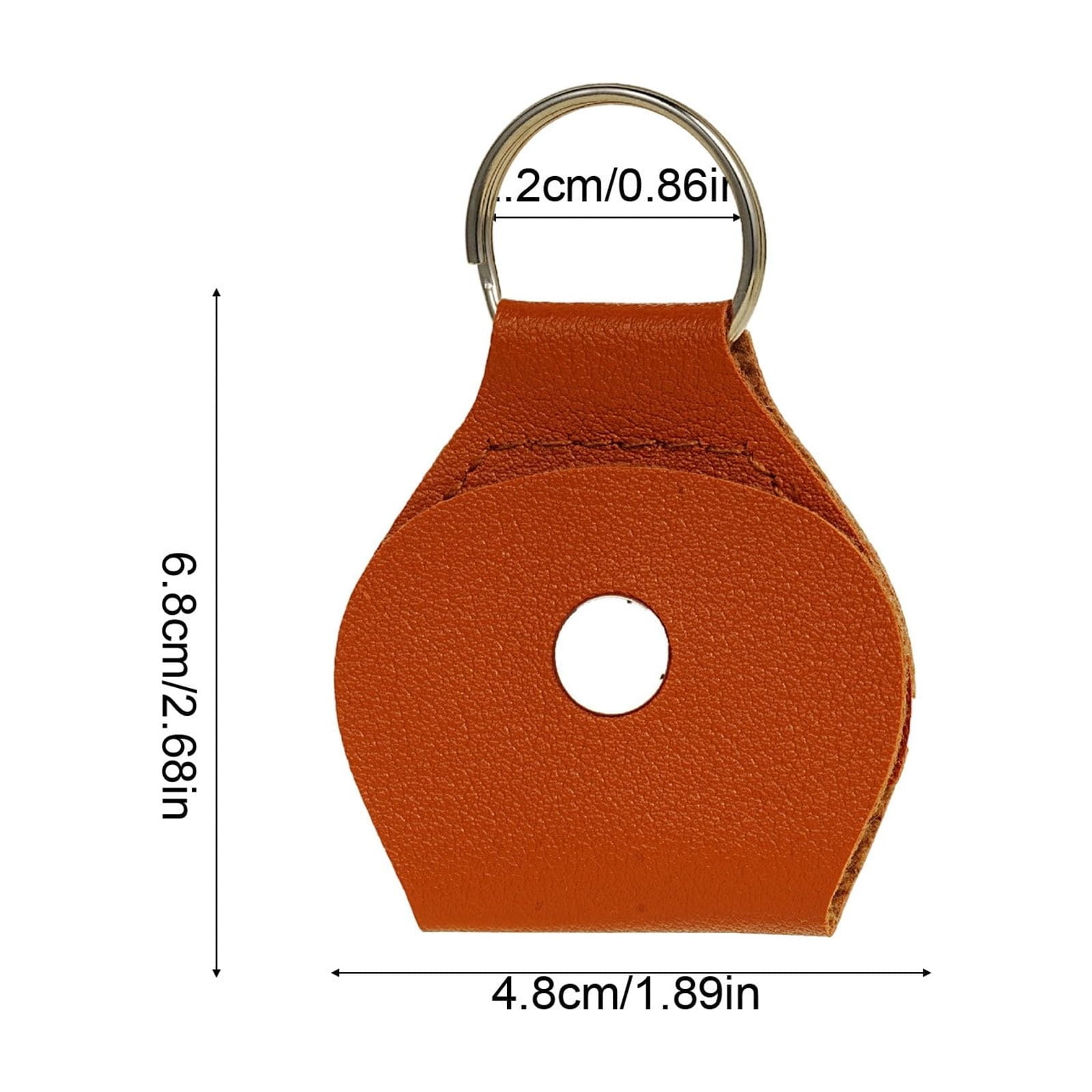 PU Leather Guitar Pick Holder Keychain, Compact Dual-Use Pick & Coin Pouch with Key Ring, Brown - Gift for Guitar Players