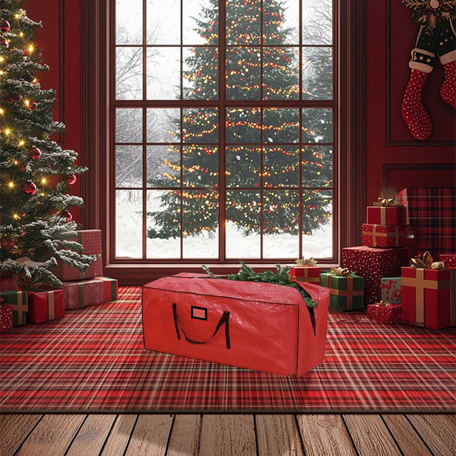 Clearance! Christmas Tree Storage Bag, Reusable Heavy Duty Santa Tree Box/Container/Holder for Big Artificial Xmas Tree/Holiday Trees, Waterproof with Durable Handles & Zipper (122*34*51CM)