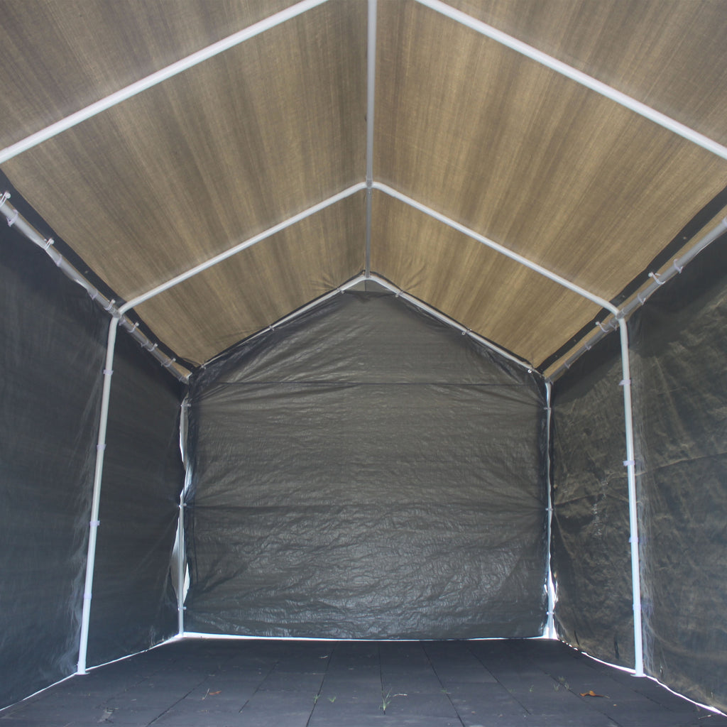ALEKO Heavy Duty Outdoor Powder Coated Steel with Weatherproof Fabric Canopy Carport Tent, 10x20 feet,  Gray