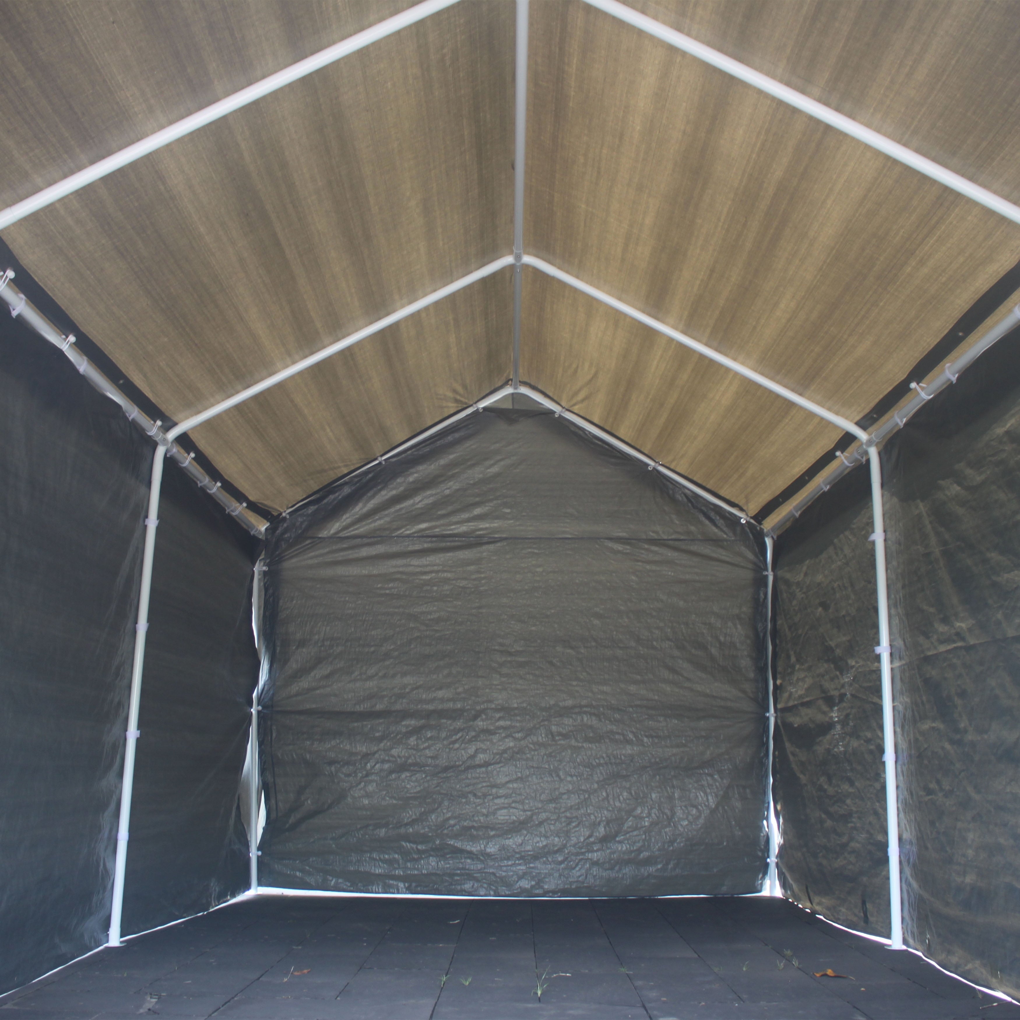 ALEKO Heavy Duty Outdoor Powder Coated Steel with Weatherproof Fabric Canopy Carport Tent, 10x20 feet,  Gray