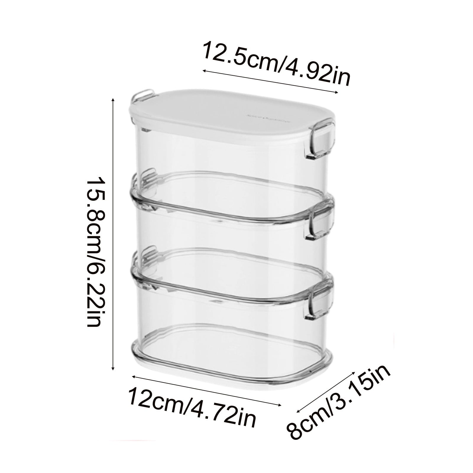 Spice Organizer with Dividers, Clear Plastic Airtight Storage Container Box for Kitchen Counter Cabinet, Portable with Handle and Non-Slip Feet