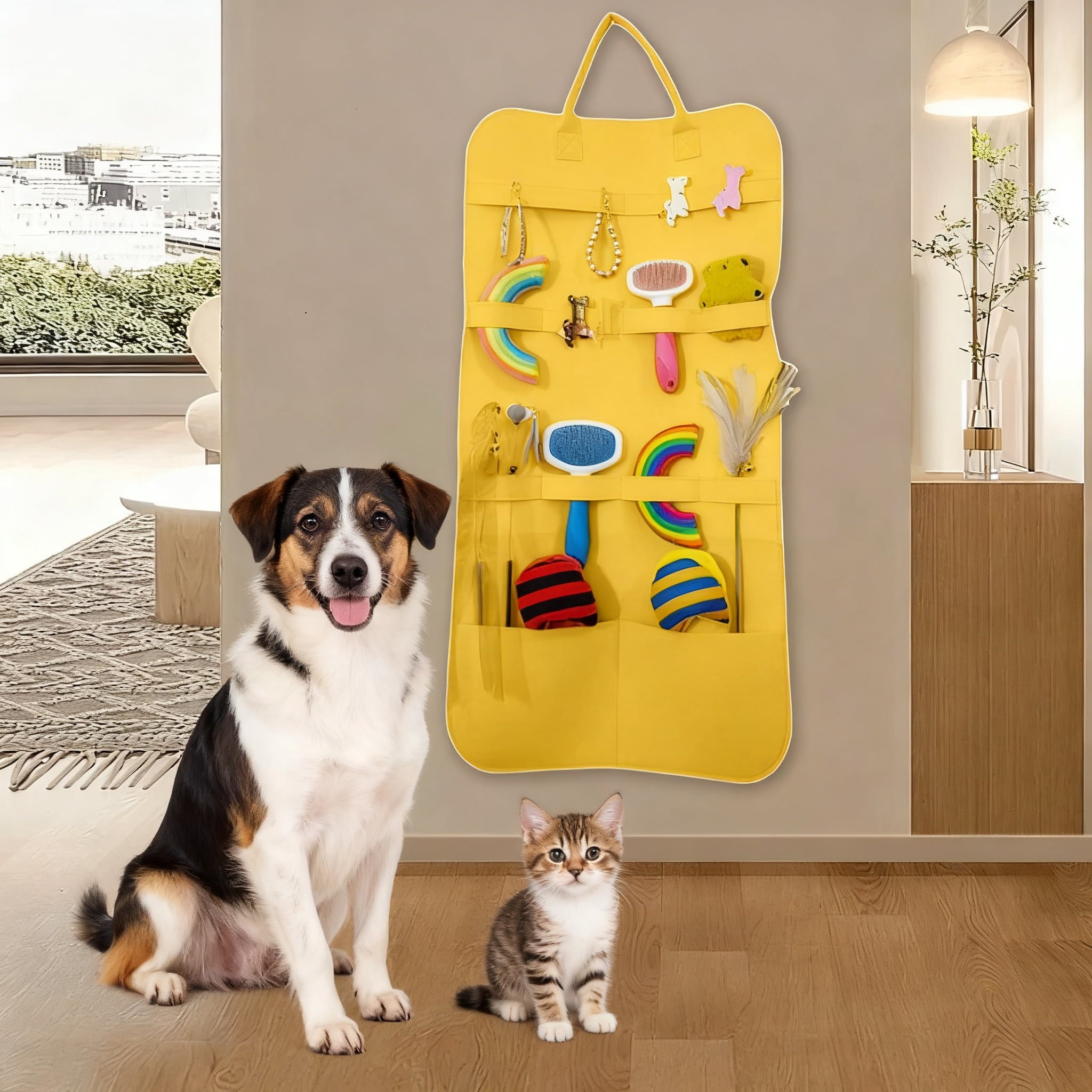Felt Storage Bag for Cat Toys in Elegant Design for Pet Care and Organization