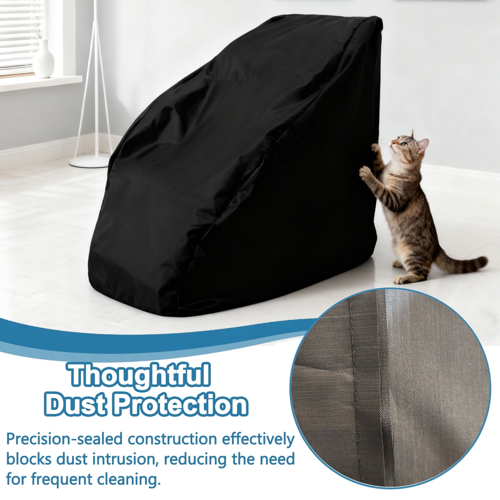 Massage Chair Cover, 63"x 39.5"x 55", Massage Recliner Chair Heavy Duty Dustproof Cover, Full Body Zero Gravity Chair Covers with Storage Bag