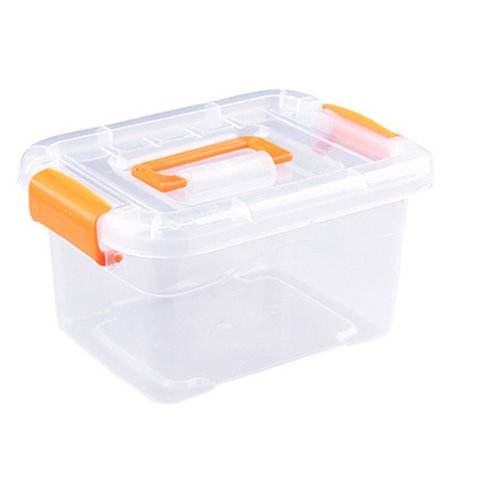 Kitchenware Transparent Storage Box, Large Capacity Stackable Plastic Storage Bin for Toys Orange L