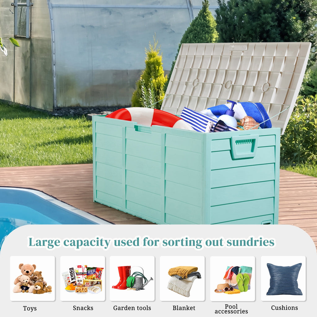 Ktaxon 75gal Outdoor Garden Resin Storage Deck Box Tools Green