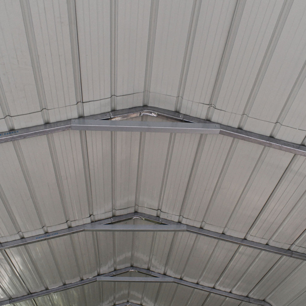 ALEKO Galvanized Steel Carport Canopy Shelter 12W x 30L x 10H ft Grey Color