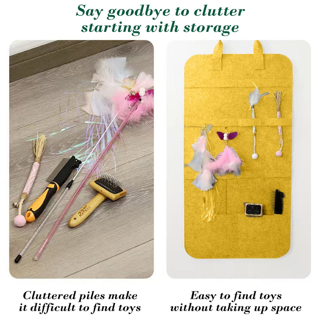 Felt Storage Bag for Cat Toys in Elegant Design for Pet Care and Organization