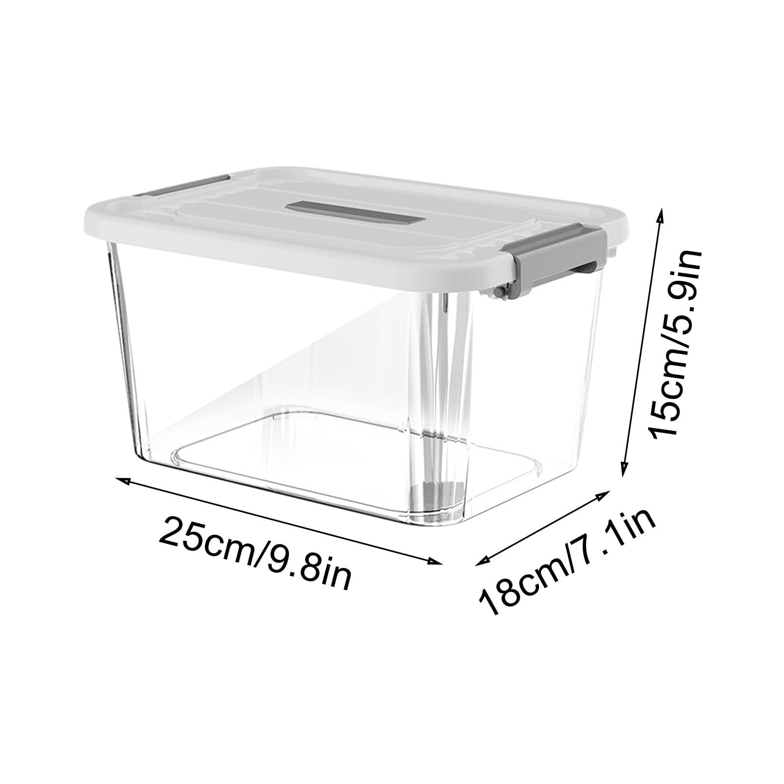 Plastic Storage Bin - Stackable Storage Organizer Box with Lid Clear Latches for Garage Office Home Organization, 9.8 x 7.1 x 5.9 in, JASKFLY