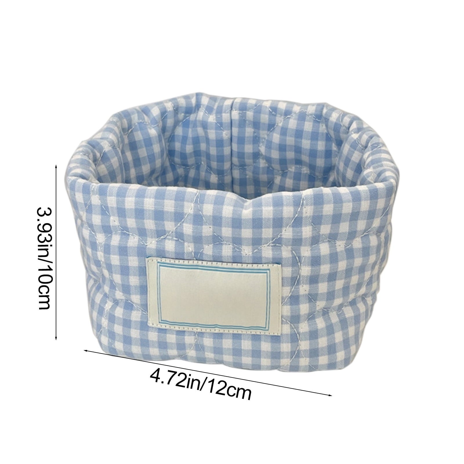 Clip-On Desktop Storage Basket, Makeup Brush Holder with Clamp, Small Fabric Organizer Bin for Office Desk, Vanity, Drawer, Sky Blue