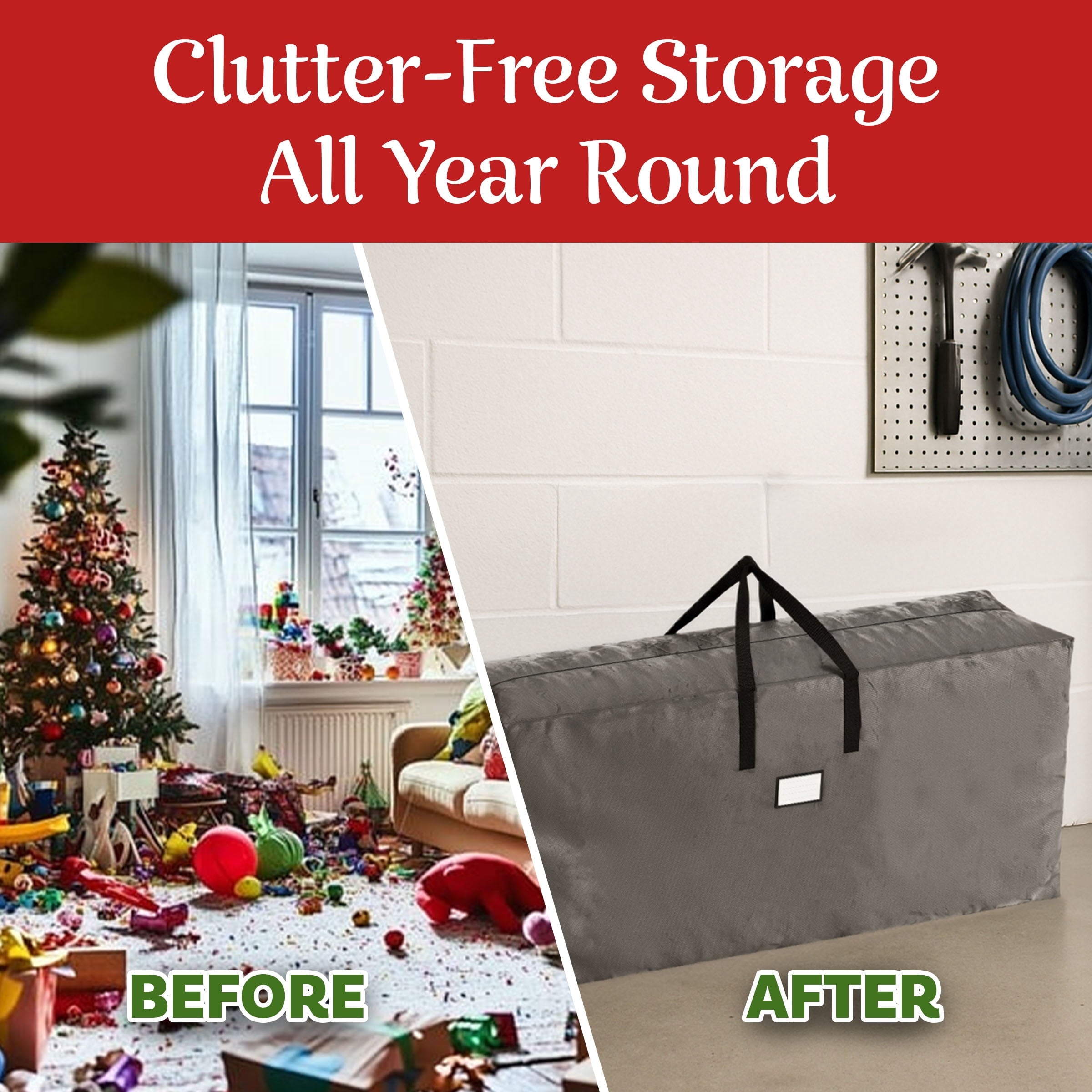 Elf Stor Christmas Tree Storage Bag for 9FT Artificial Trees (Gray)