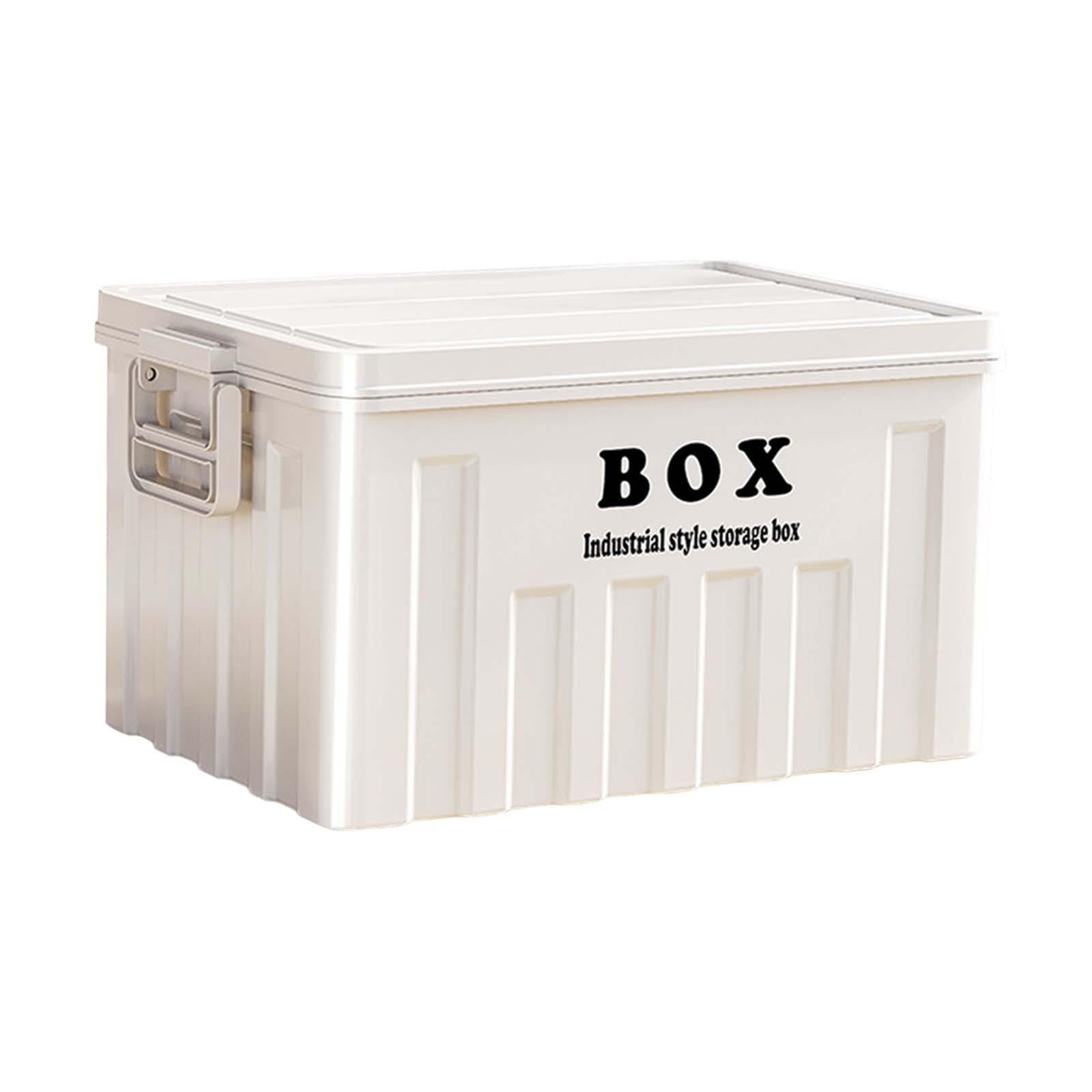 kowaku Storage Box with Lid Utility Crate with Handles Multi Function Lidded Storage Bin Container for Toys Books Grocery Organizing